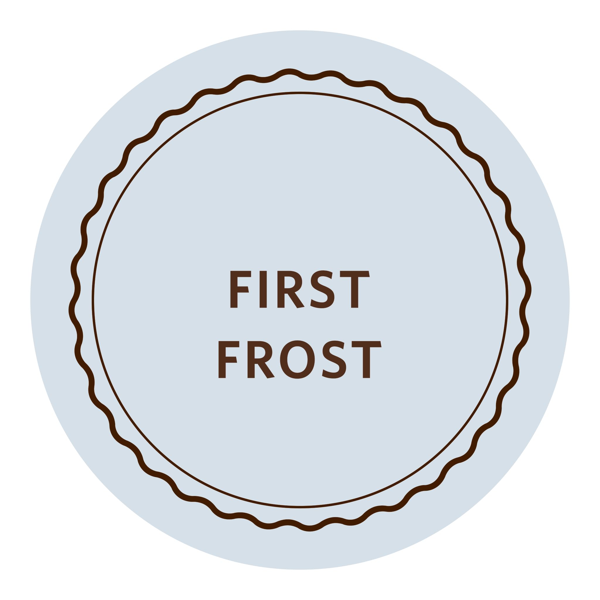 Moon Valley Organics First Frost two-pack displayed on sink with clean scent.