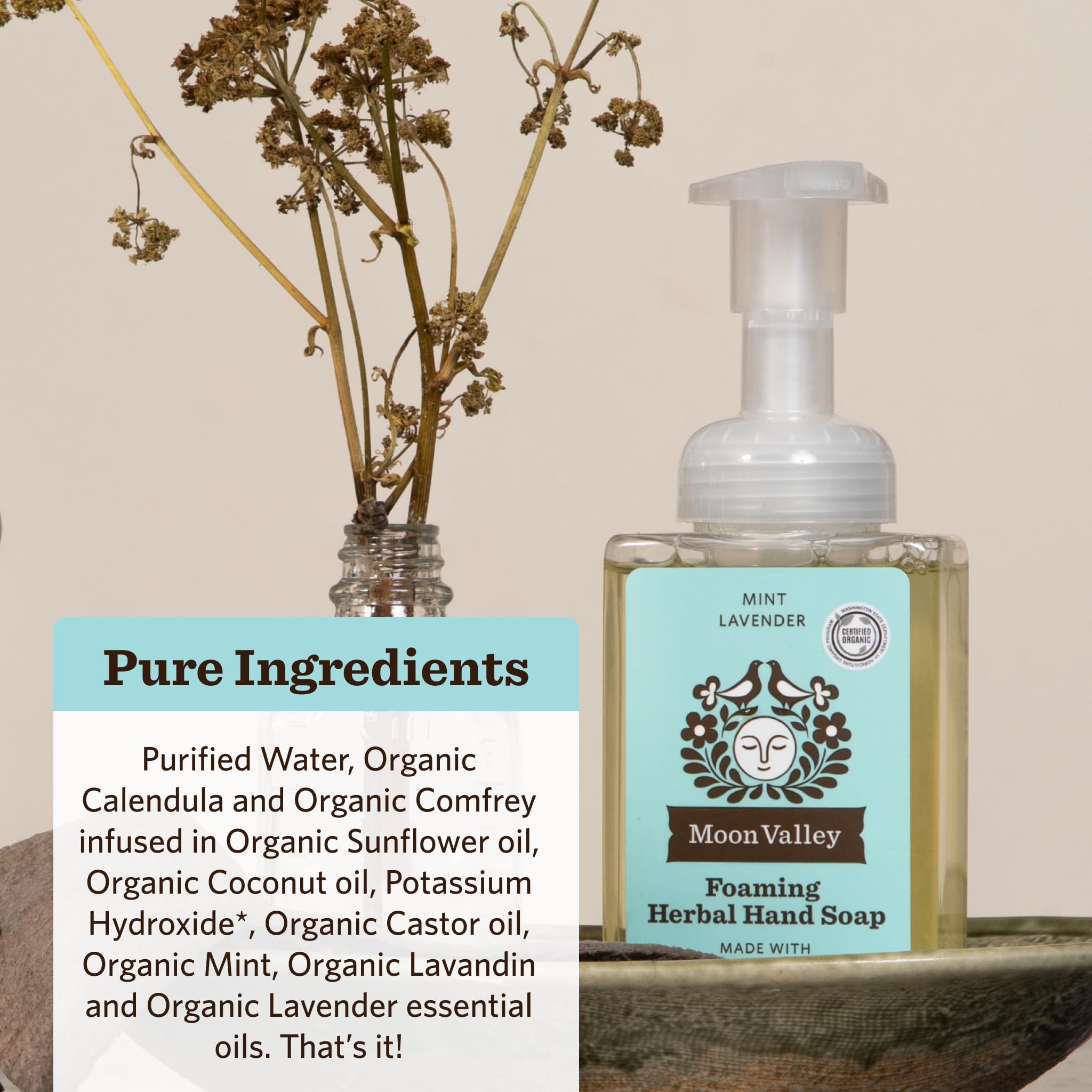 Moon Valley Organics calendula-comfrey blend for gentle cleansing