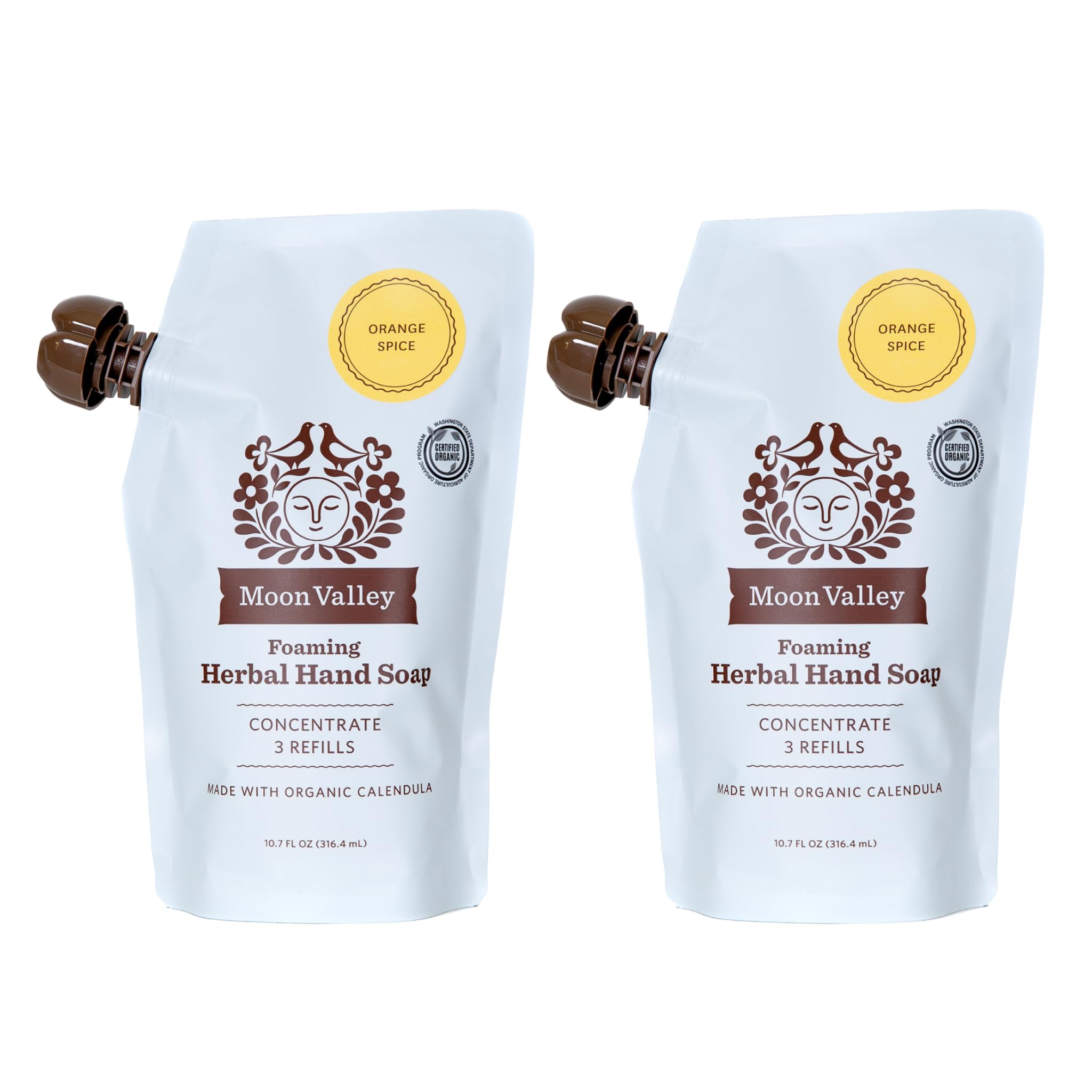 Moon Valley Organics foaming hand soap refill pouch ready to pour, reduces waste