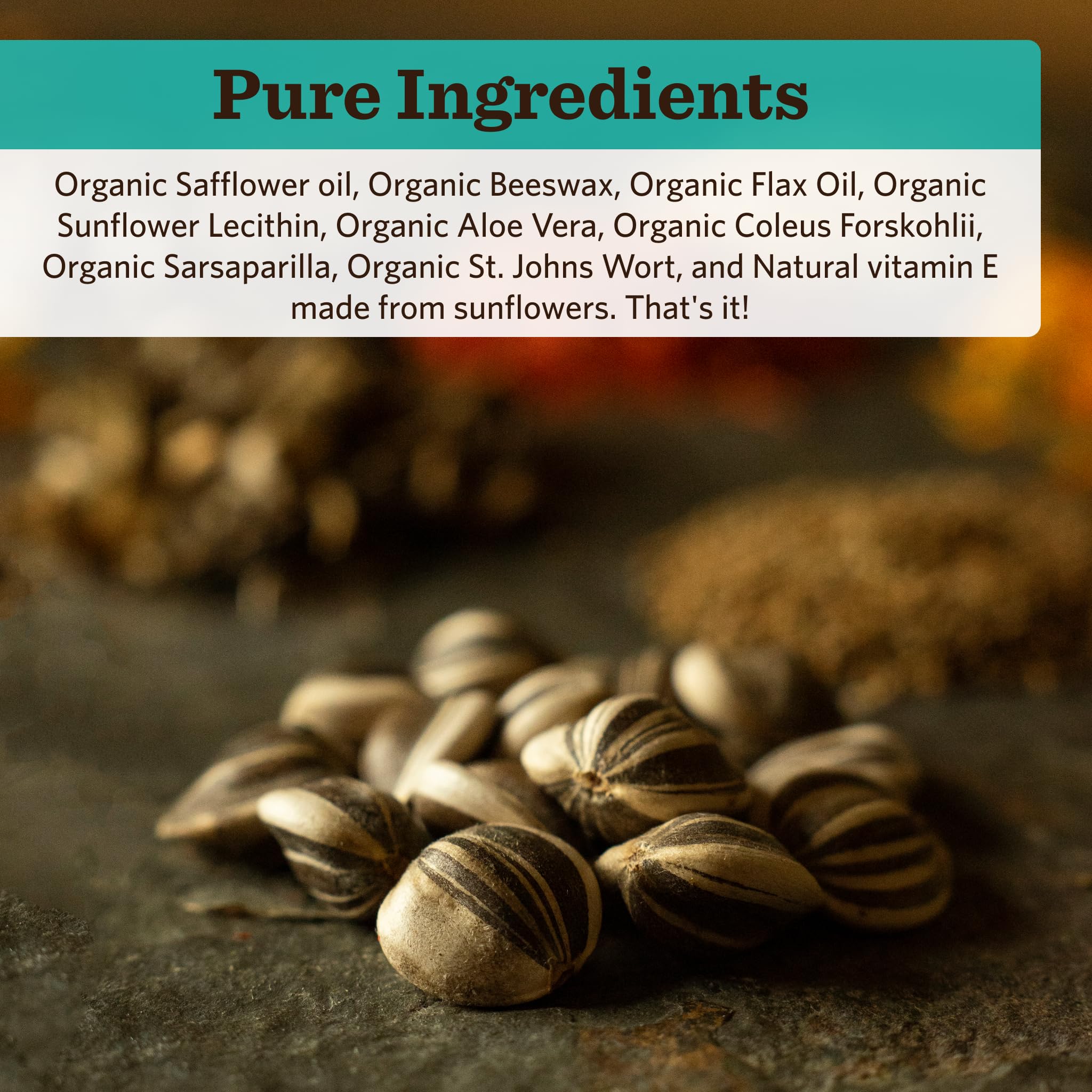 Moon Valley Organics PsoriaSoothe ingredients highlight flax, aloe, and beeswax benefits.