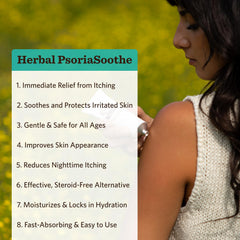 Moon Valley Organics PsoriaSoothe salve application swatch demonstrates moisturizing use on dry skin.