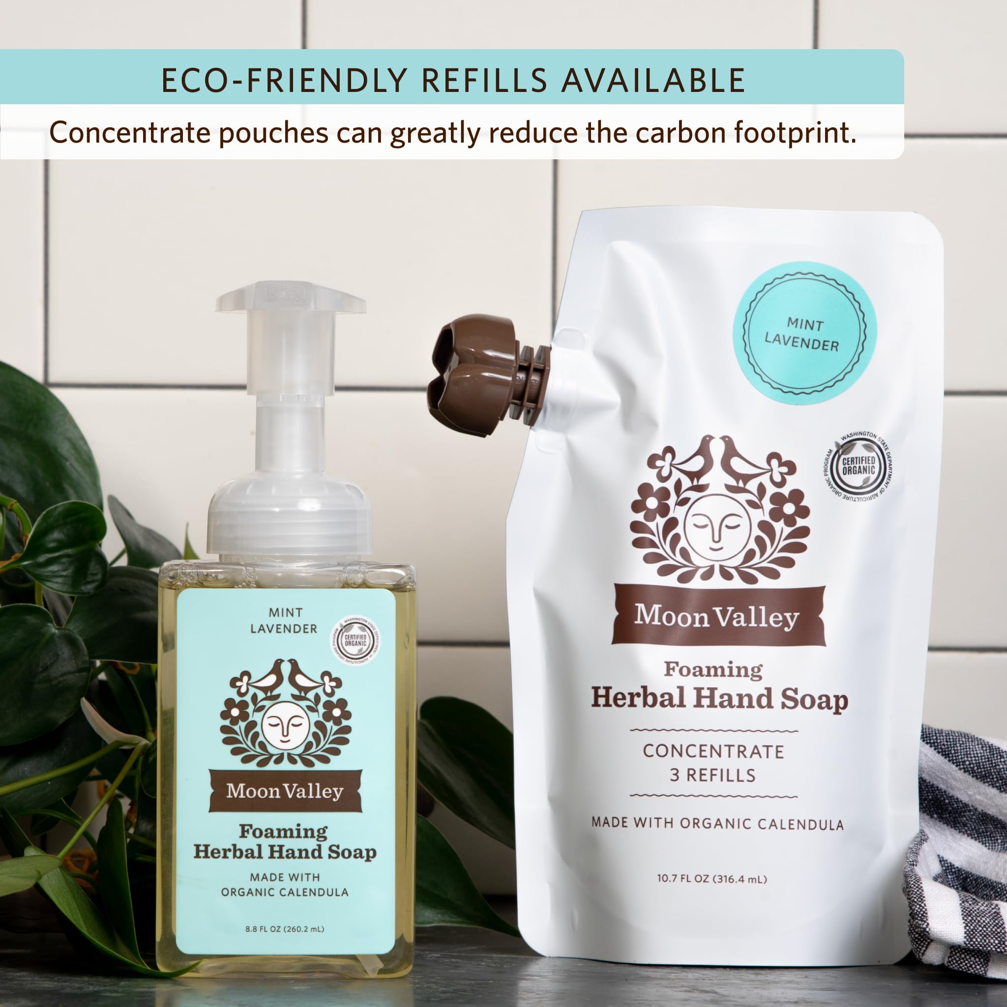 Moon Valley Organics foaming hand soap nourishes skin after washing