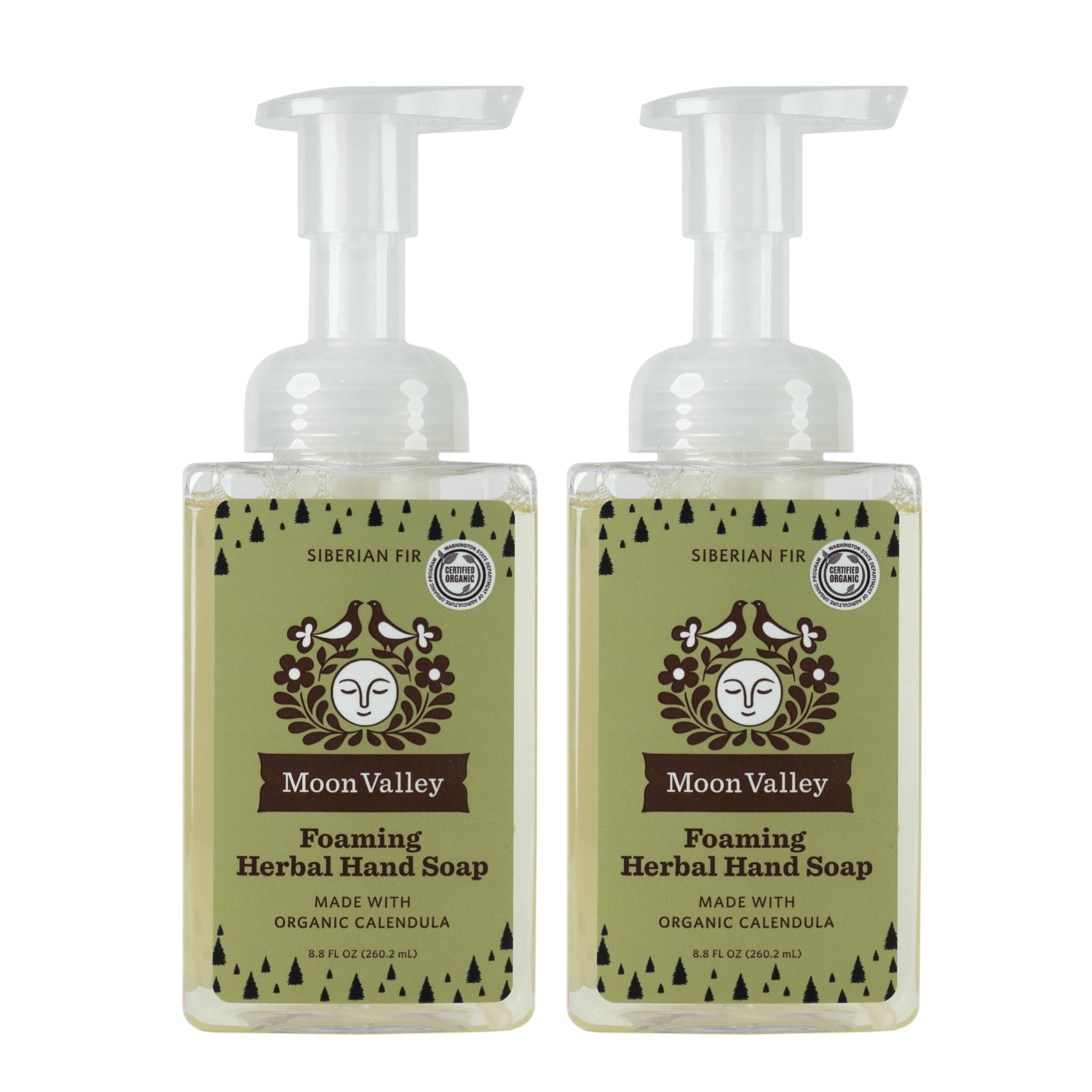 Moon Valley Organics two-pack foaming hand soap bottles for shared-use cleansing.