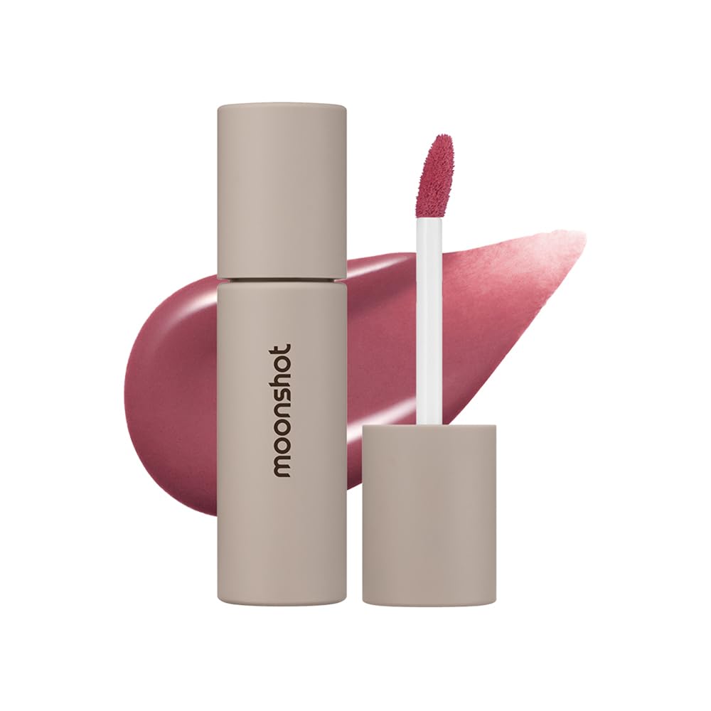 Moonshot Conscious Fit Mellow Lip Stain Space Rose packaging highlights vegan formula for clean beauty.