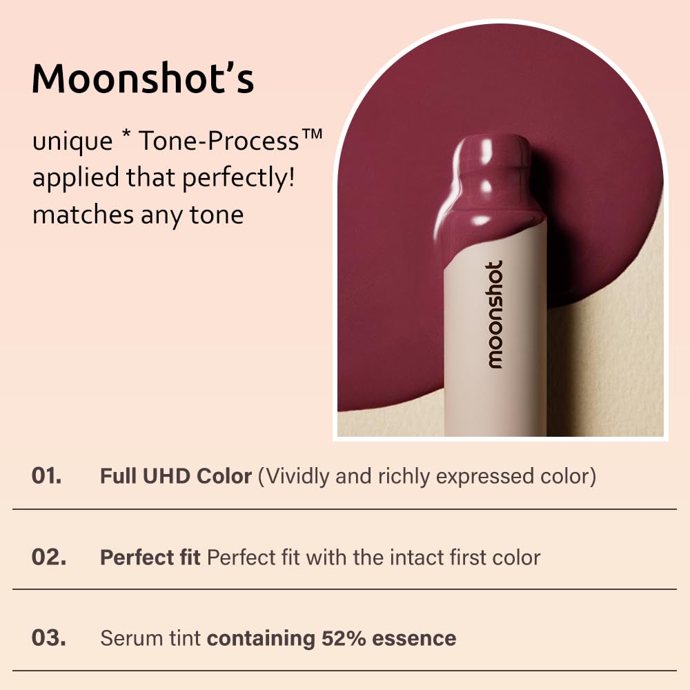 Moonshot Korea Conscious Fit Mellow Lip Stain application close-up highlighting smooth glide.