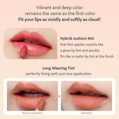 Moonshot Korea Conscious Fit Mellow Lip Stain swatches reveal rich, vibrant shades.