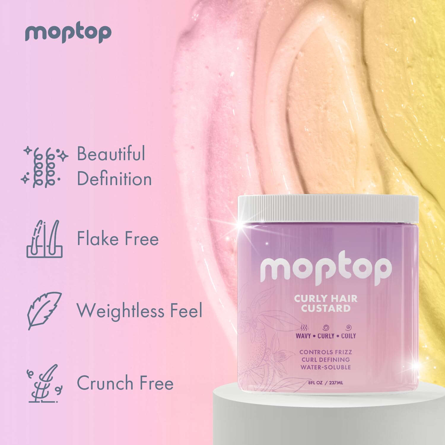 Natural ingredients emphasis: paraben-free, phthalate-free, silicone-free, dye-free packaging visuals.