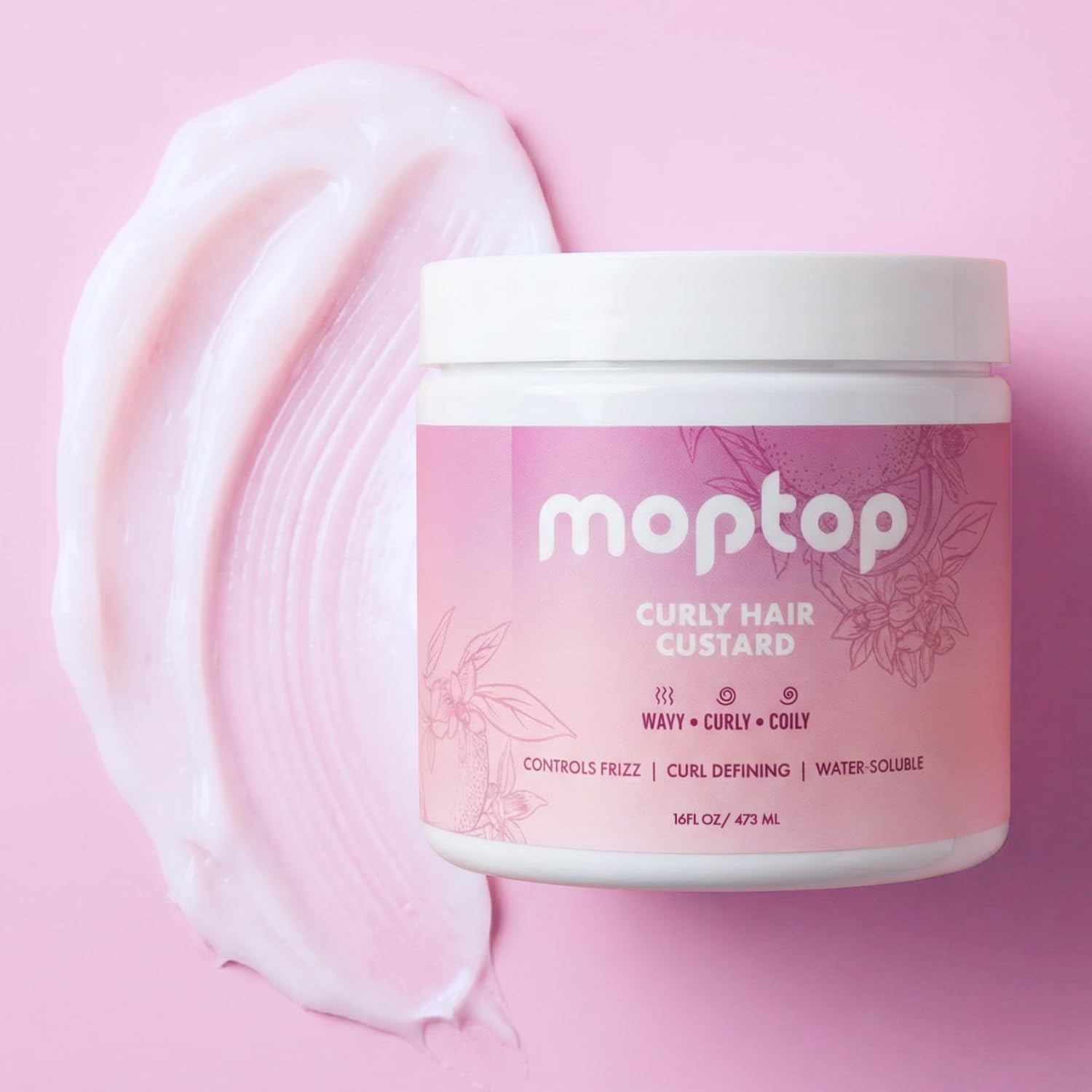 MopTop Curly Hair Gel Custard apply demonstrates even distribution for defined waves.