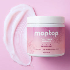MopTop Curly Hair Gel Custard apply demonstrates even distribution for defined waves.