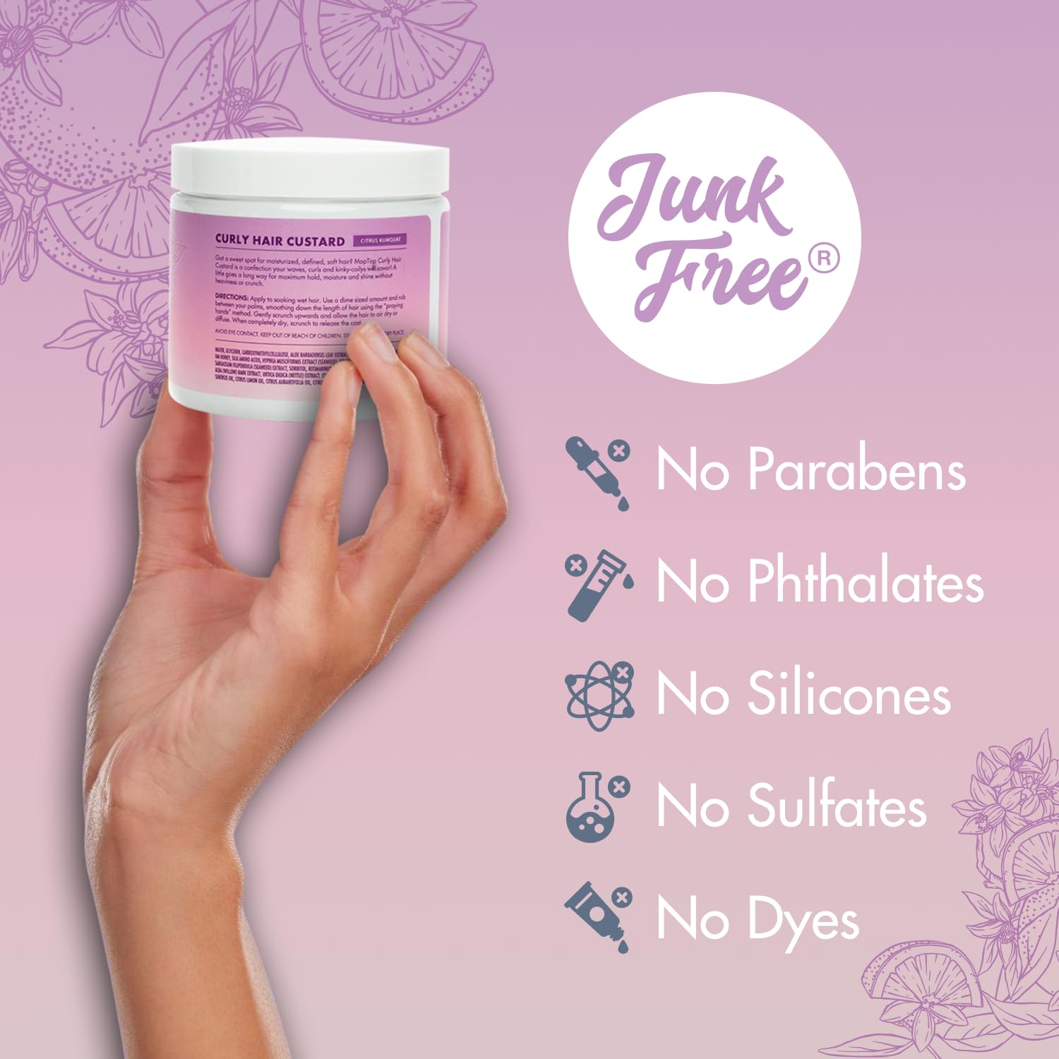 MopTop Curly Hair Gel Custard soft-shine finish enhances healthy-looking curls.