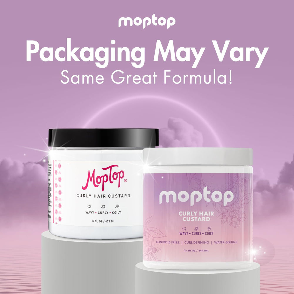 MopTop Curly Hair Gel Custard wet-hair styling supports hydration from the start.
