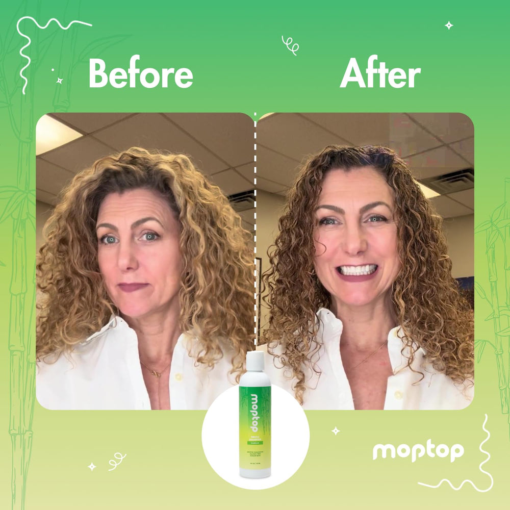MopTop curly hair routine featuring Gentle Shampoo for all textures