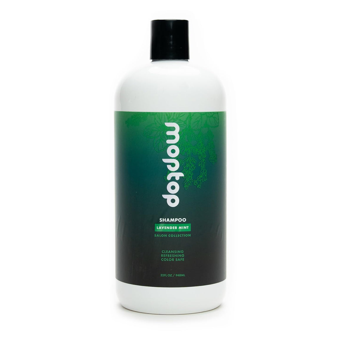 MopTop Salon Gentle Shampoo bottle showing sulfate-free cleansing.