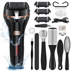 MOREVAC electric foot file with rechargeable battery for cordless pedicure on the go