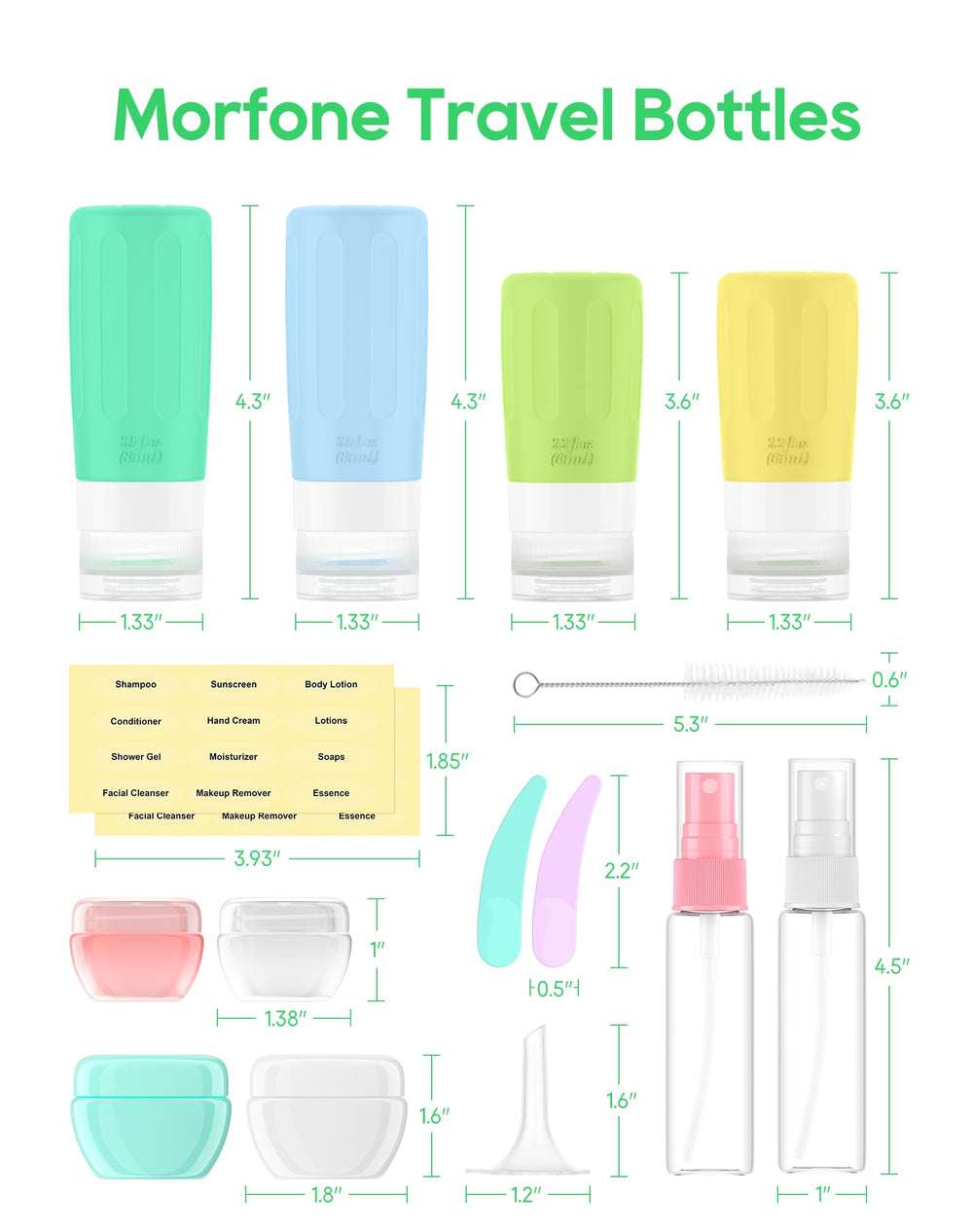 Morfone included accessories like funnel and brush for easy filling and cleaning