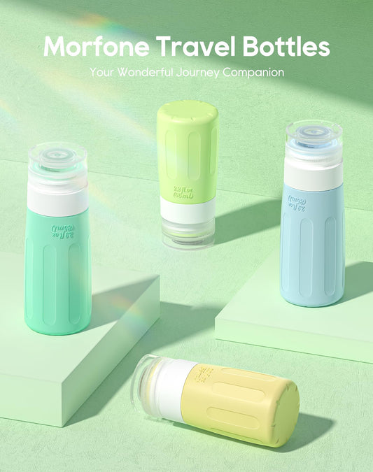 Morfone BPA-free silicone bottles close-up demonstrating squeezable, soft texture