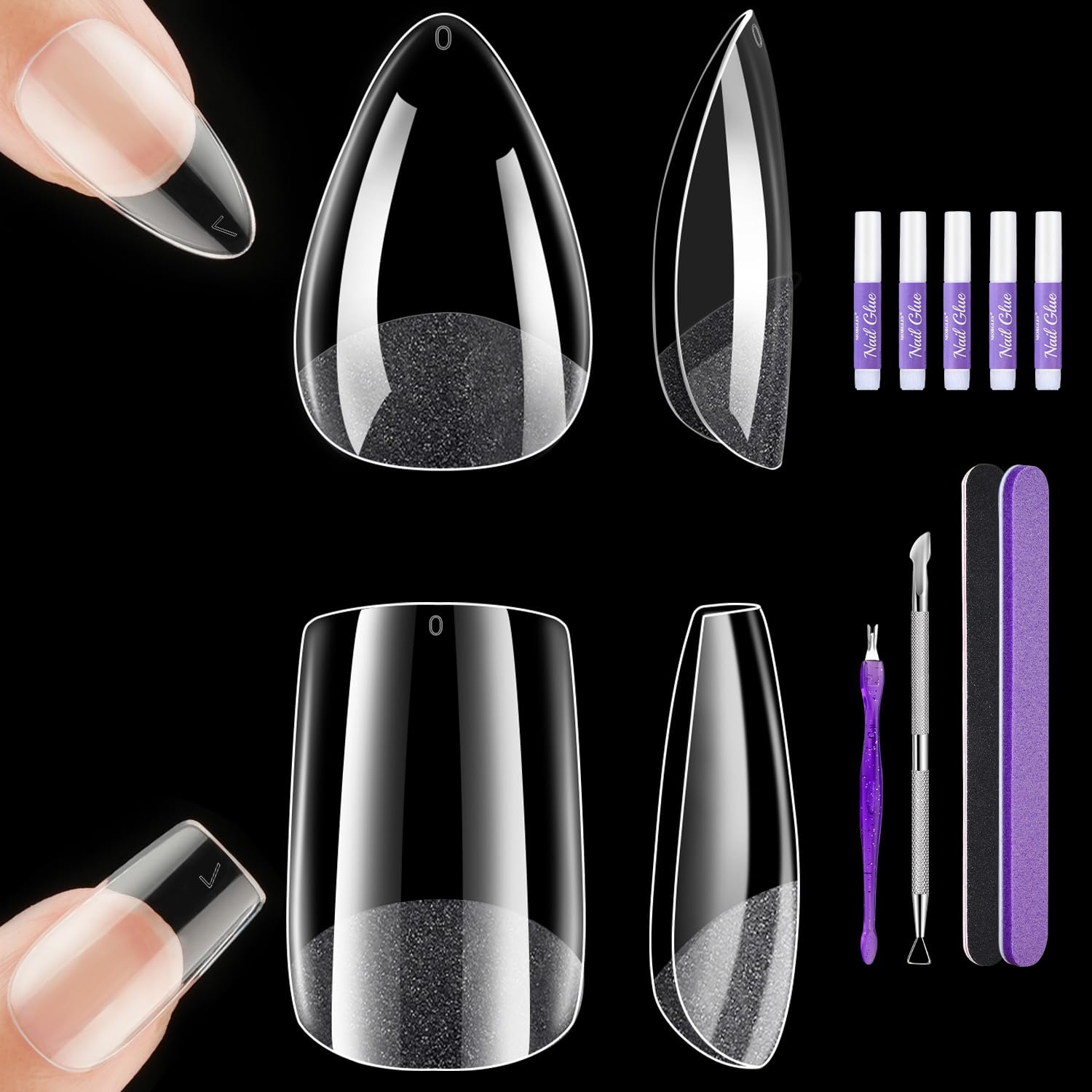 MORGLES short square nail tips kit for precise, durable salon-at-home nails.
