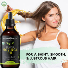 Moringa Oil texture closeup reveals lightweight, non-greasy consistency