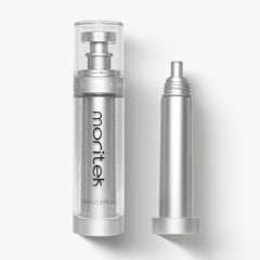 MORITEK Mori-Lift Mist bottle showing sleek design for quick hydration and lift.