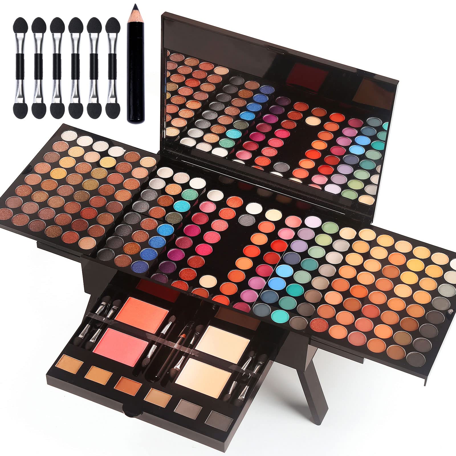 MORNECA makeup sets palette with 190 colors and built-in mirror for versatile everyday looks.