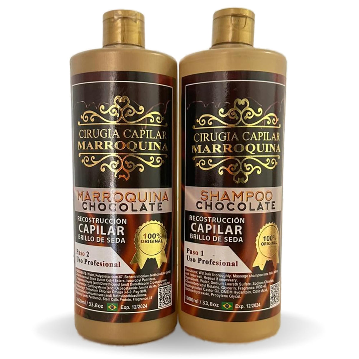 Moroccan Chocolate Hair Shampoo bottle pour for smooth application and deep hydration.
