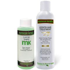 Moroccan Keratin Gold Series bottle showing argan oil for smoother, shinier hair