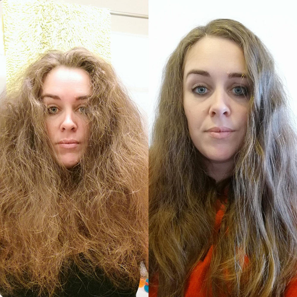 Moroccan Keratin Gold Series hair finish shine after treatment
