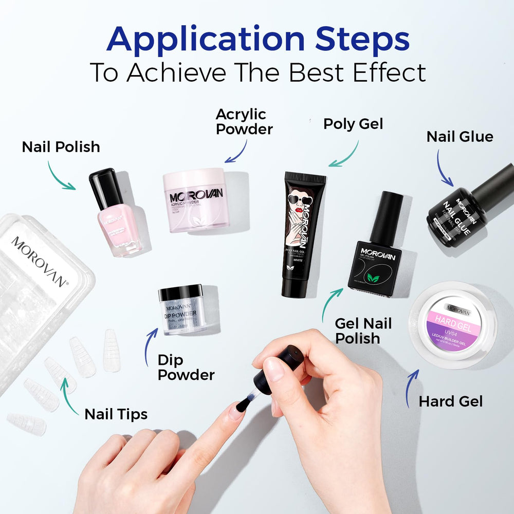 Morovan gel nail application setup for salon-ready results.