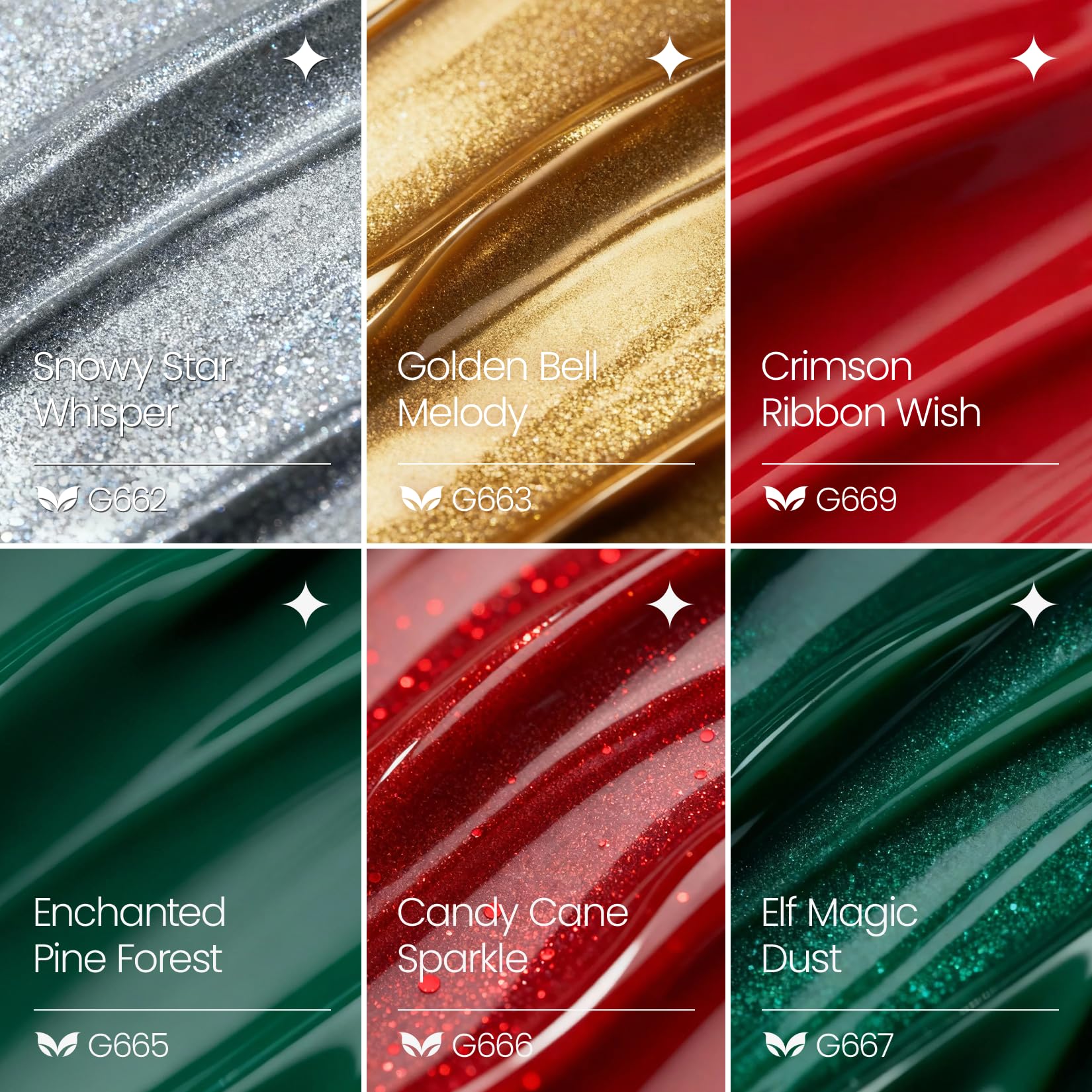 Morovan gel nail polish set green glitter for vibrant Christmas designs