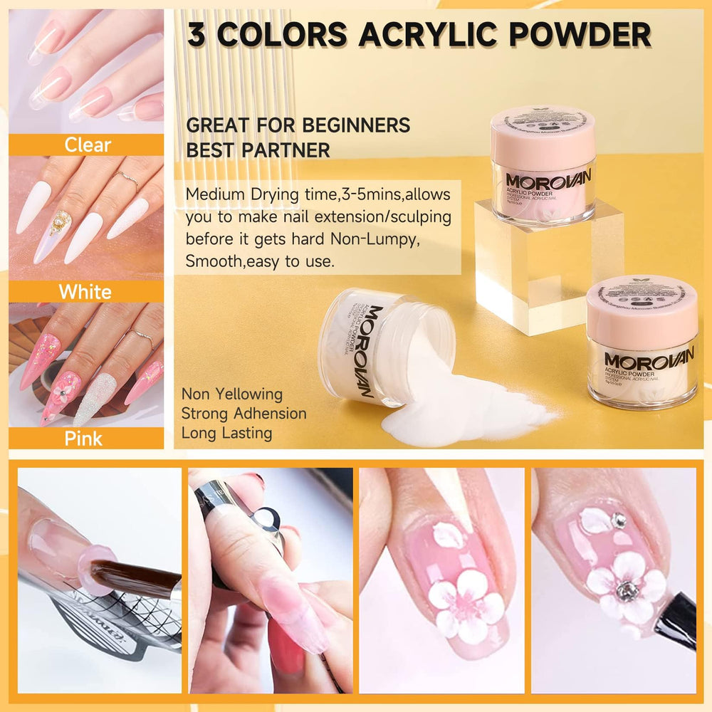 Morovan glitter powder 12 colors for sparkling nails