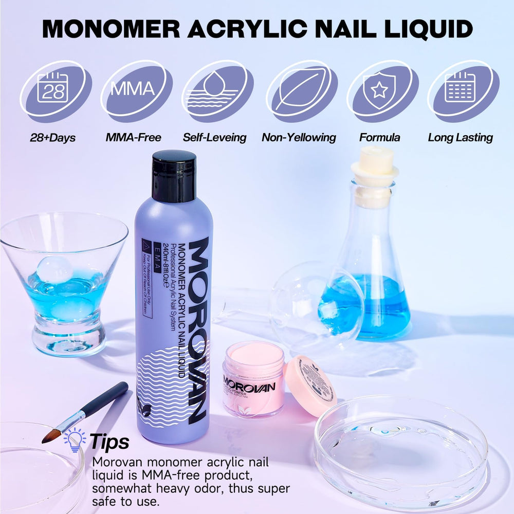 Morovan monomer liquid application swatch demonstrates even flow for reliable adhesion.