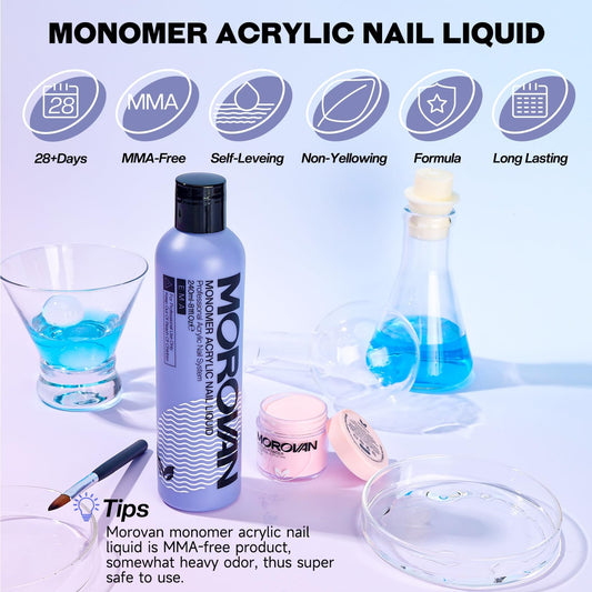 Morovan monomer liquid application swatch demonstrates even flow for reliable adhesion.