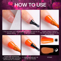 Morovan Neon Nail Polish Set air-dry formula, no UV lamp needed.