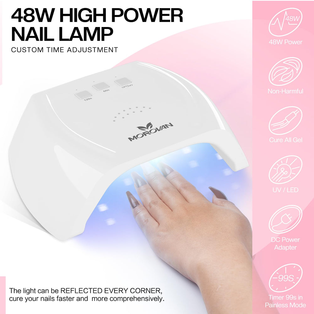 Morovan professional nail tools included for precise at-home manicures.