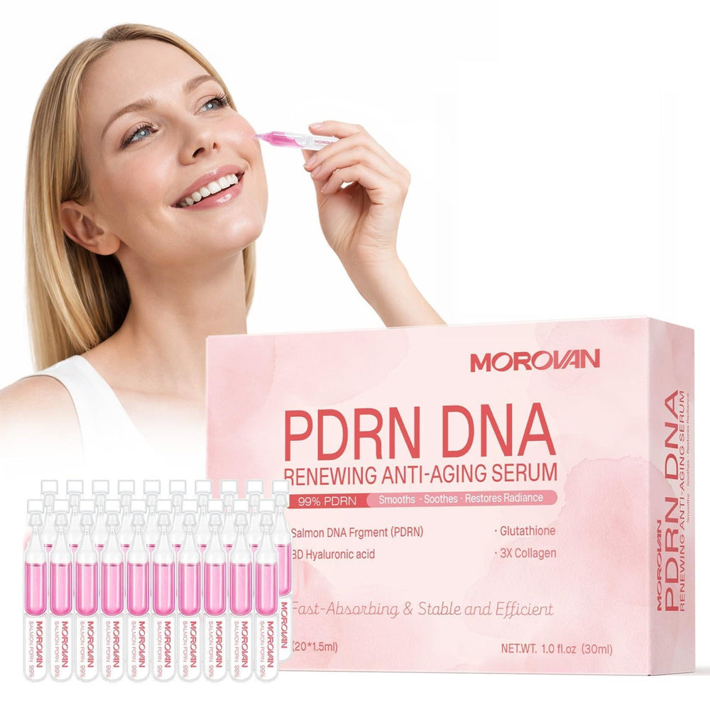 Morovan Salmon DNA serum bottle close-up for gentle anti-aging care