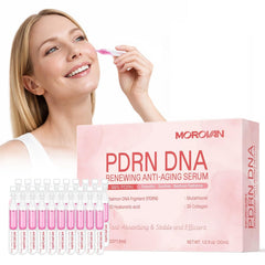 Morovan Salmon DNA serum bottle close-up for gentle anti-aging care