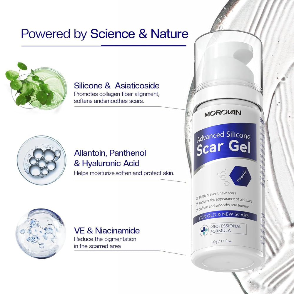 Morovan silicone scar gel suitable for use on face and body