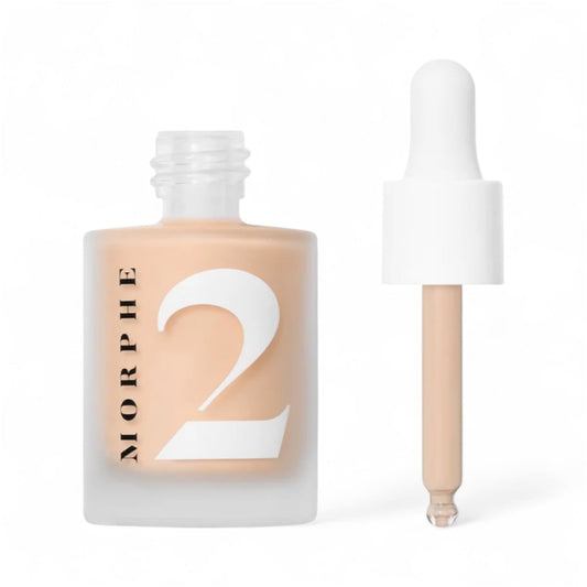 Morphe 2 Hint Hint Skin Tint swatch on skin delivering sheer to medium coverage