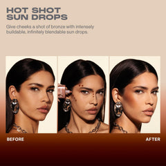 Morphe Hot Shot Sun Drops brush application for precise bronzing.