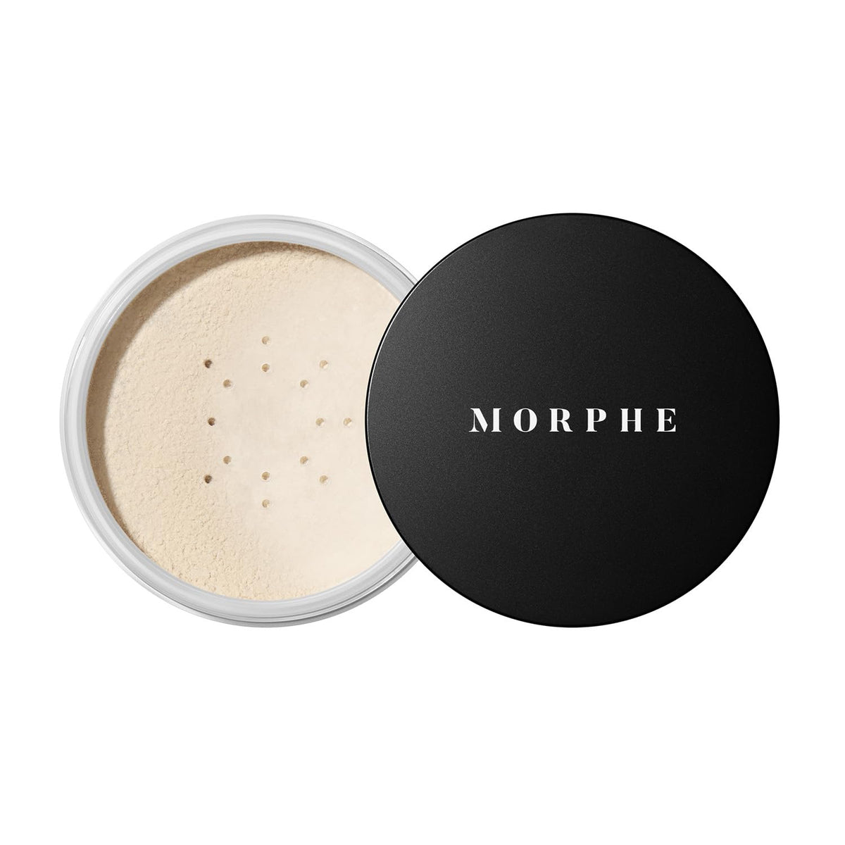 Morphe Jumbo Bake and Set translucent powder packaging close-up for a lightweight, natural finish.