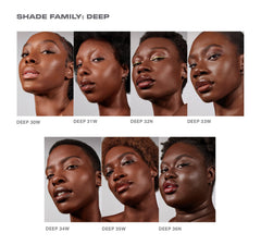 MORPHE Lightform Dewy Foundation blended on the face for seamless radiance