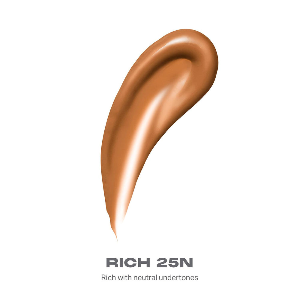 Morphe Lightform swatch shows buildable medium coverage with radiant finish.