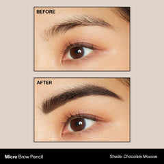 MORPHE Micro Dual Eyebrow Pencil pointed tip creates natural hairlike strokes.