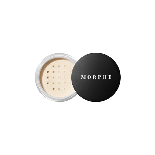 MORPHE Mini Bake & Set translucent powder packaging highlights talc-free formula