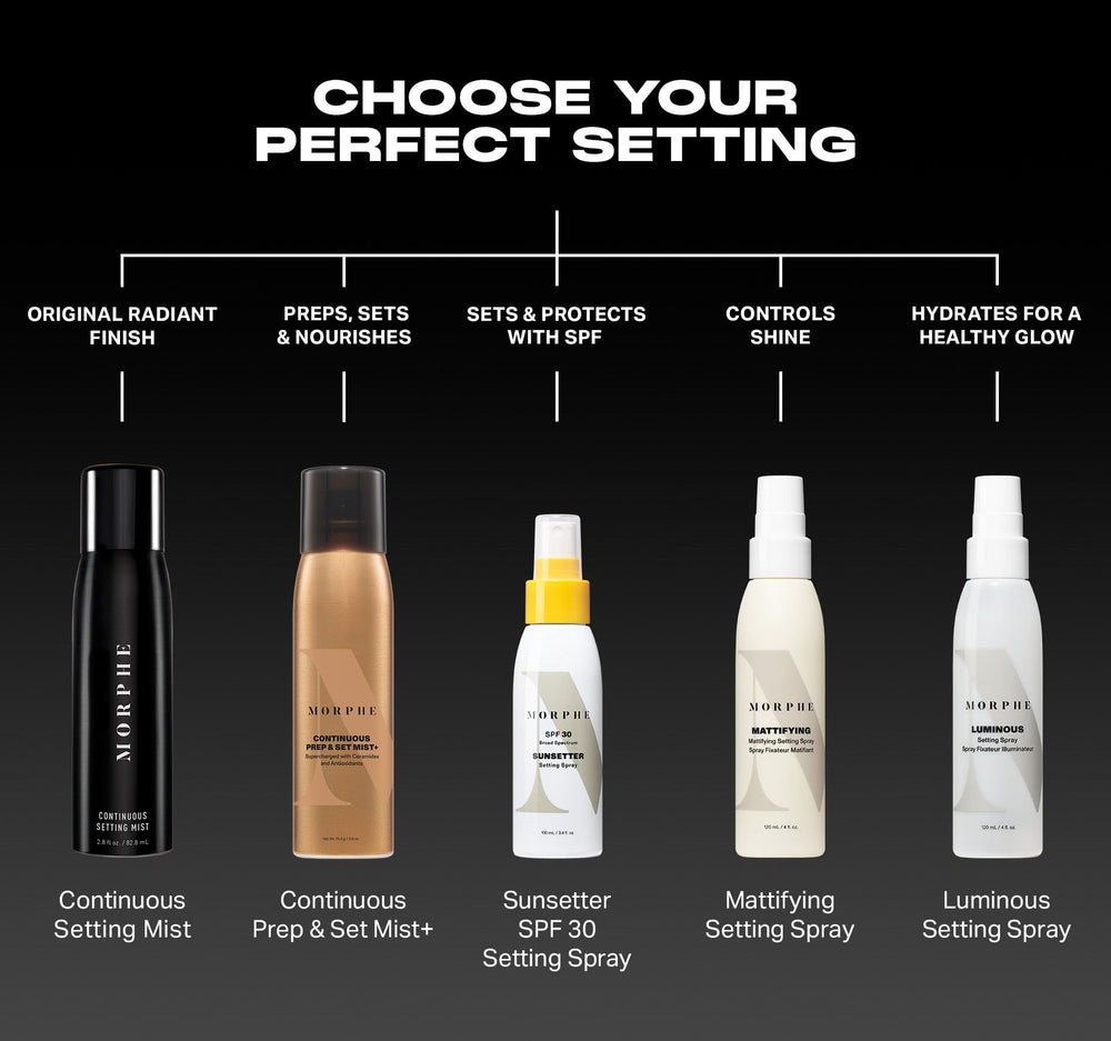 MORPHE mist after makeup boosts finish and hydration.