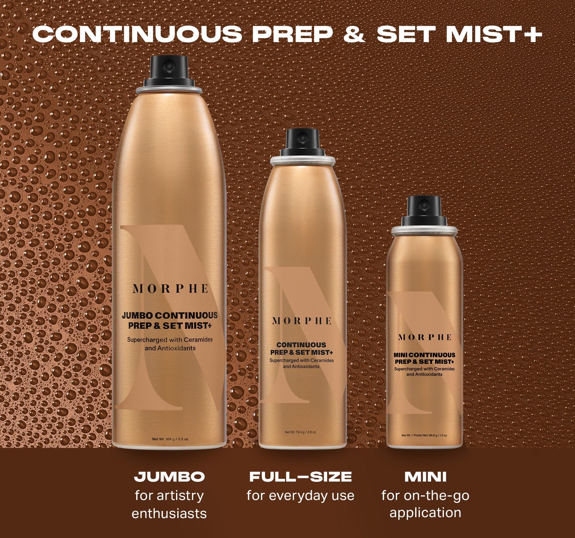 MORPHE mist highlighting ceramides and antioxidants for nourished skin