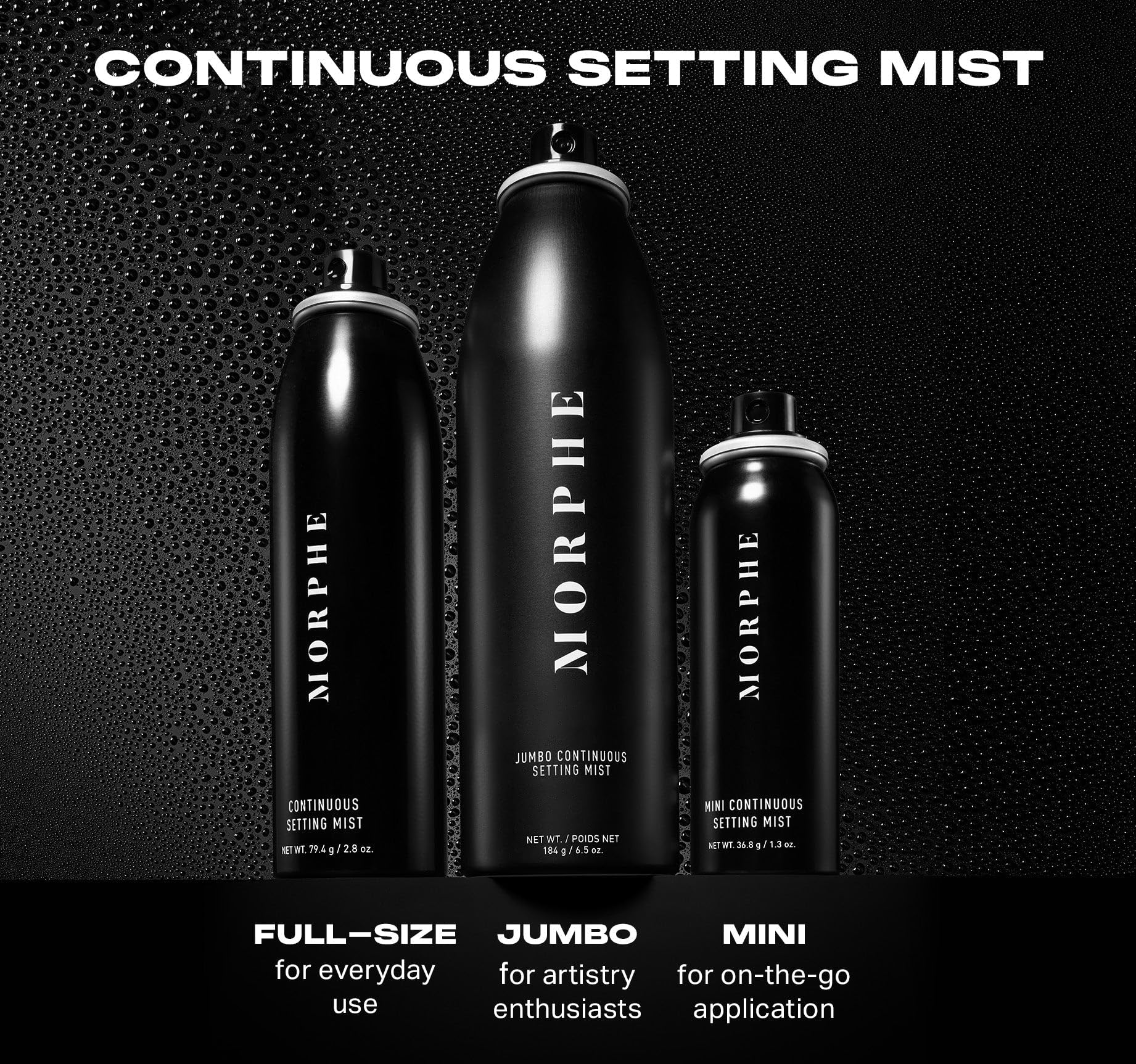 Morphe Mini Setting Mist packaging on a travel-size bottle for on-the-go use.