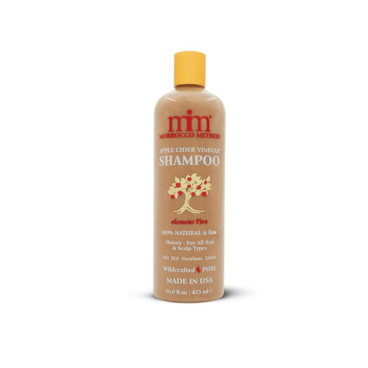 Morrocco Method Int'l Apple Cider Vinegar Shampoo ingredients close-up, natural cleansing.