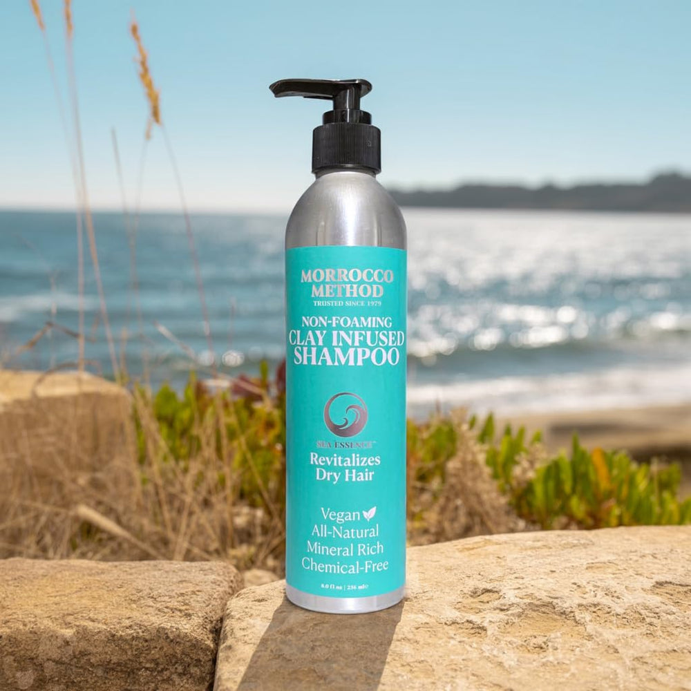Morrocco Method Sea Essence label detail closeup notes vegan and non-foaming formula