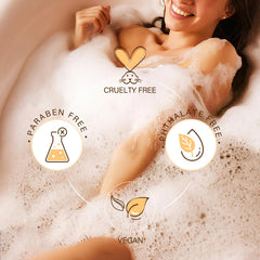 MOSRROU relaxing bath scene with steam and petals ready for home spa